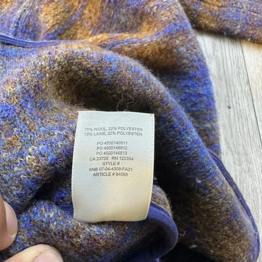 Wilfred Free The Ganna Wool Shacket Jacket Brown Blue Plaid Oversized Medium